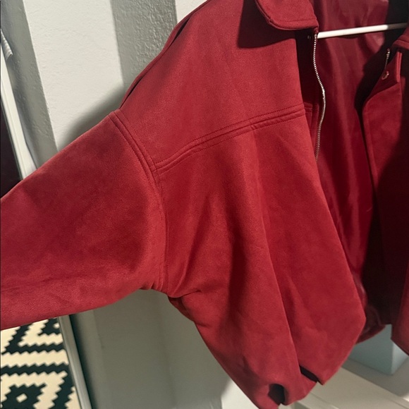 Zara Women's suede Bomber Jacket - Picture 7 of 11